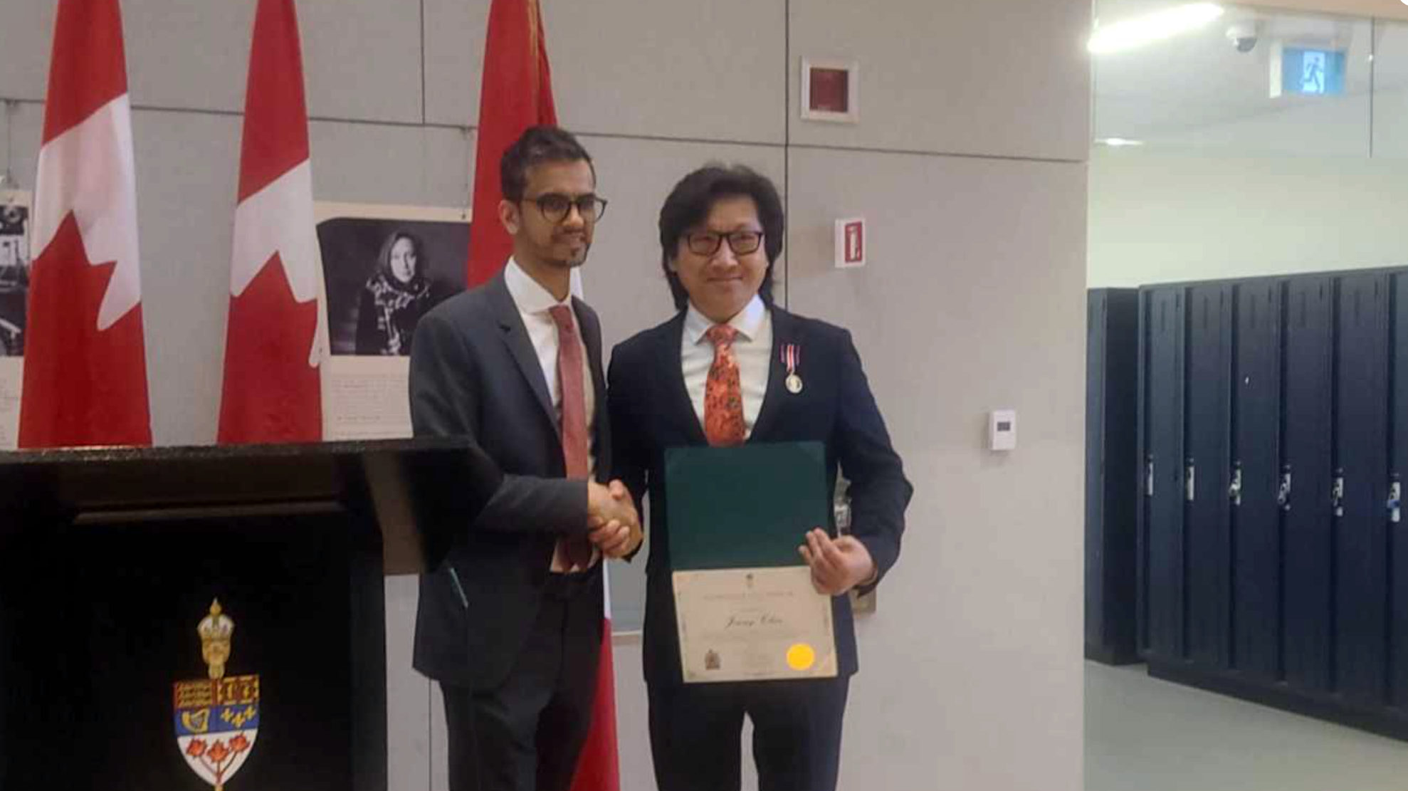 Jimmy Chan presented with the King Charles III Coronation Medal